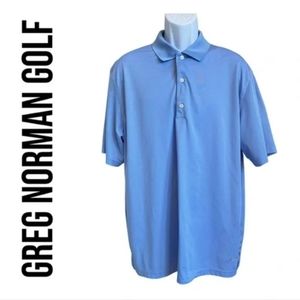 Greg Norman XXL, Light Blue Golf Polo, Men's Big & Tall, Playdry technology